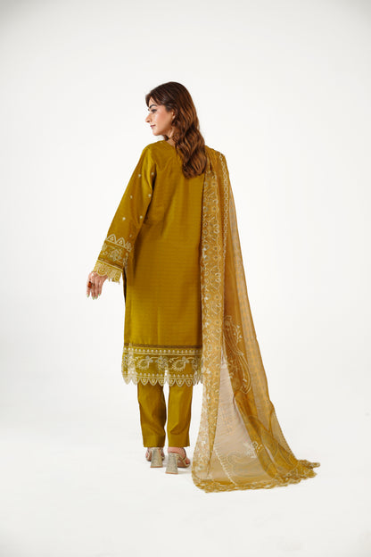 Sapphire Fancy Jacquard Cotton Emb 3PC