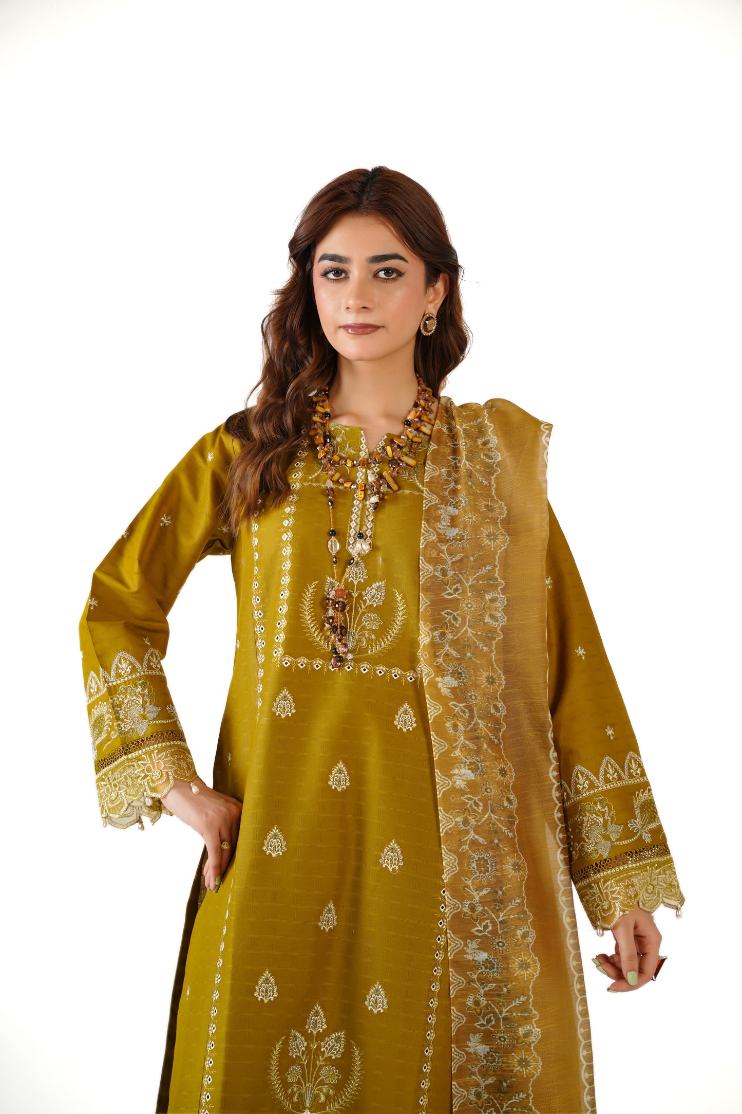 Sapphire Fancy Jacquard Cotton Emb 3PC