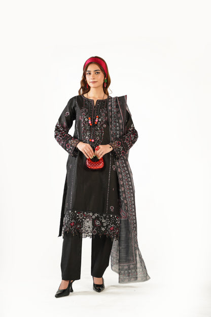 Maria B Fancy Jacquard Cotton Emb 3PC