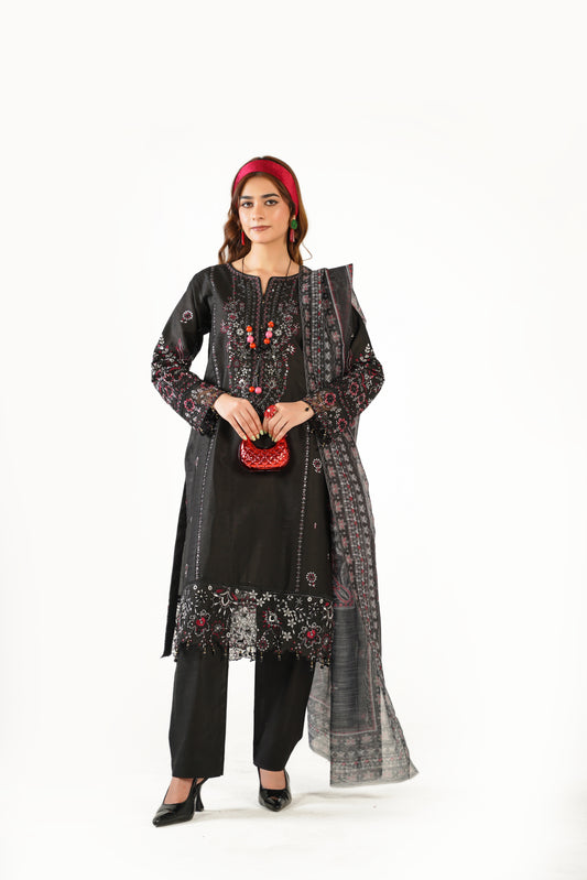 Maria B Fancy Jacquard Cotton Emb 3PC