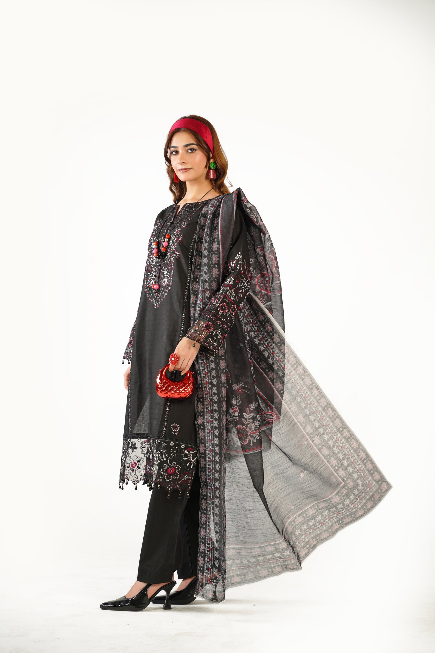 Maria B Fancy Jacquard Cotton Emb 3PC