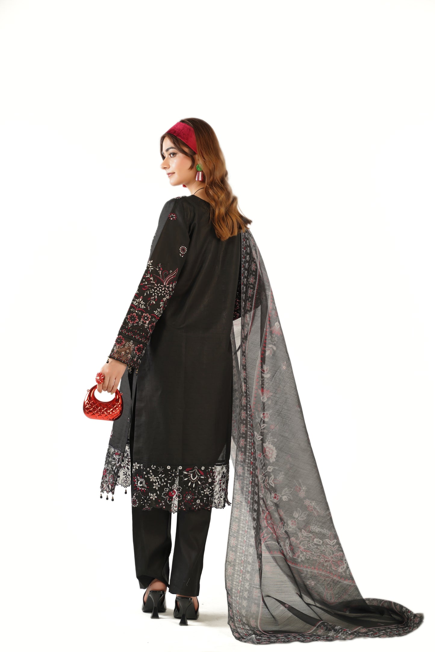 Maria B Fancy Jacquard Cotton Emb 3PC
