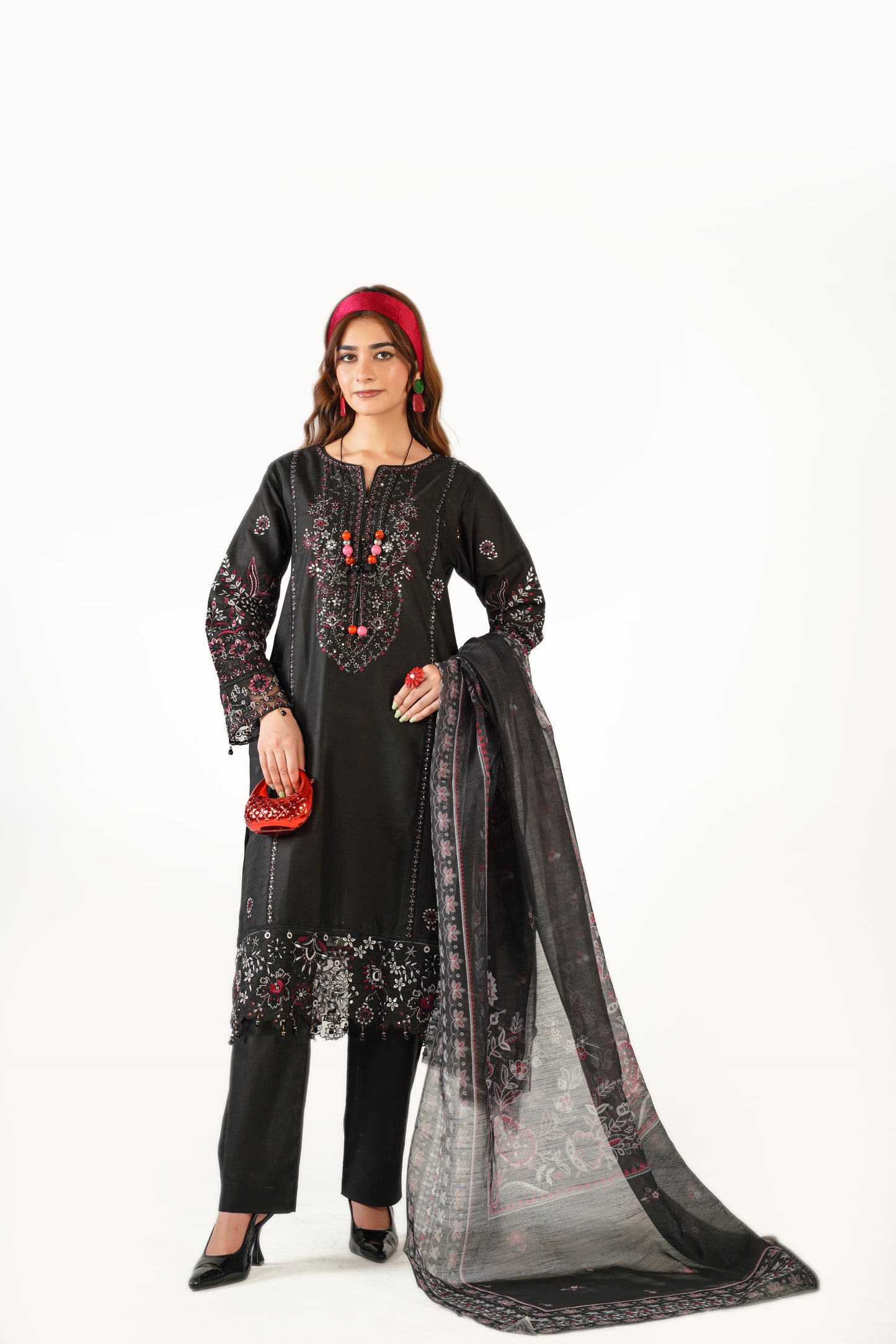 Maria B Fancy Jacquard Cotton Emb 3PC