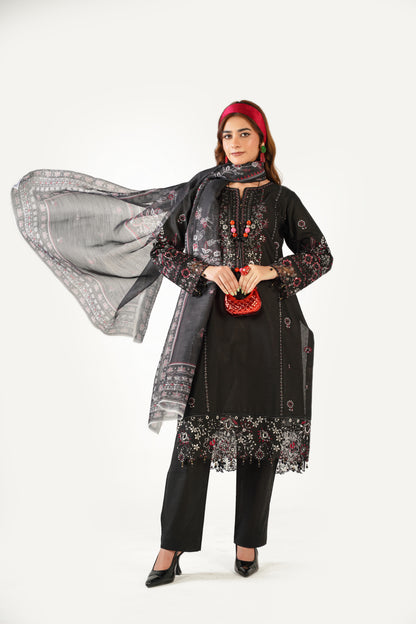 Maria B Fancy Jacquard Cotton Emb 3PC