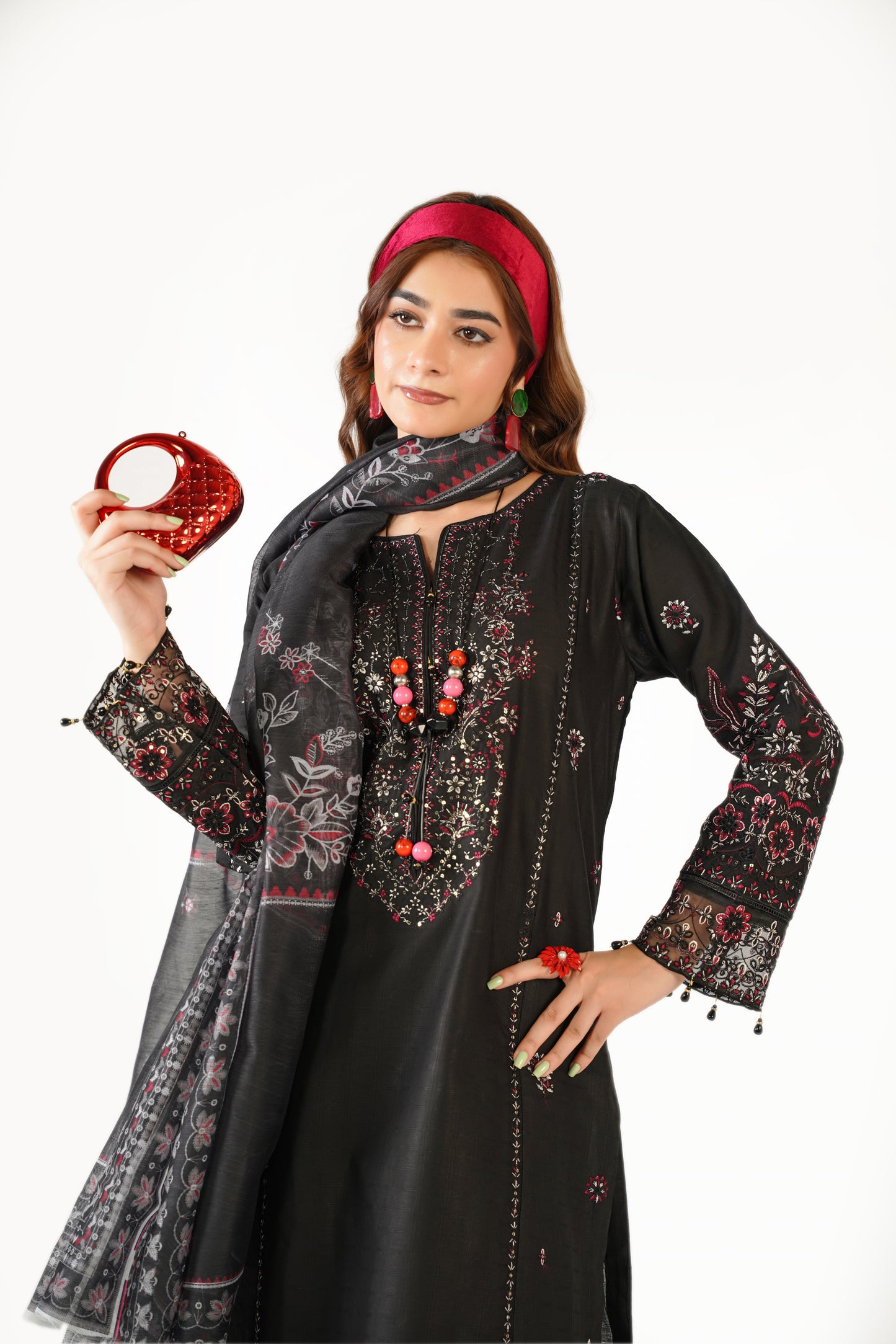 Maria B Fancy Jacquard Cotton Emb 3PC