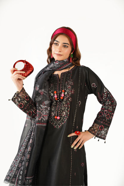 Maria B Fancy Jacquard Cotton Emb 3PC