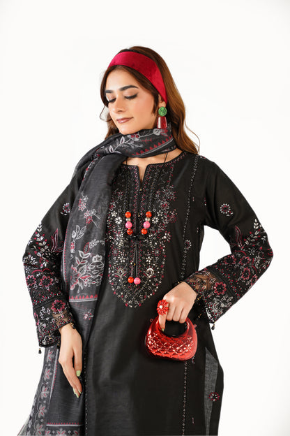 Maria B Fancy Jacquard Cotton Emb 3PC