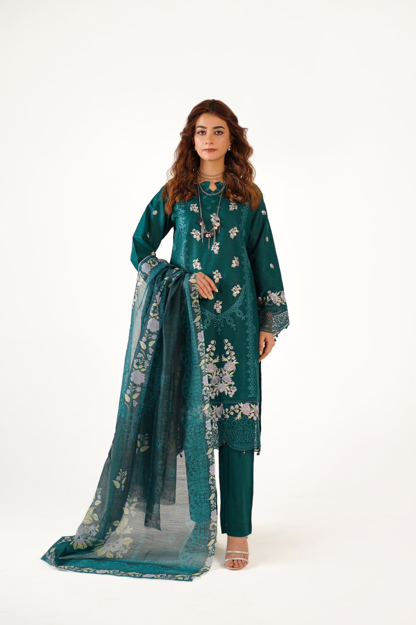 Maria B Fancy Jacquard Cotton Emb 3PC