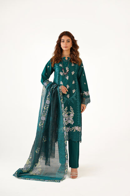 Maria B Fancy Jacquard Cotton Emb 3PC