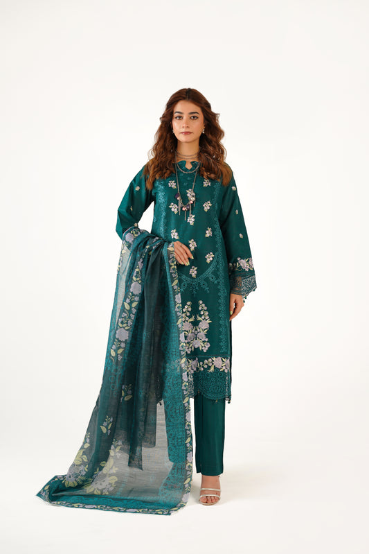 Maria B Fancy Jacquard Cotton Emb 3PC