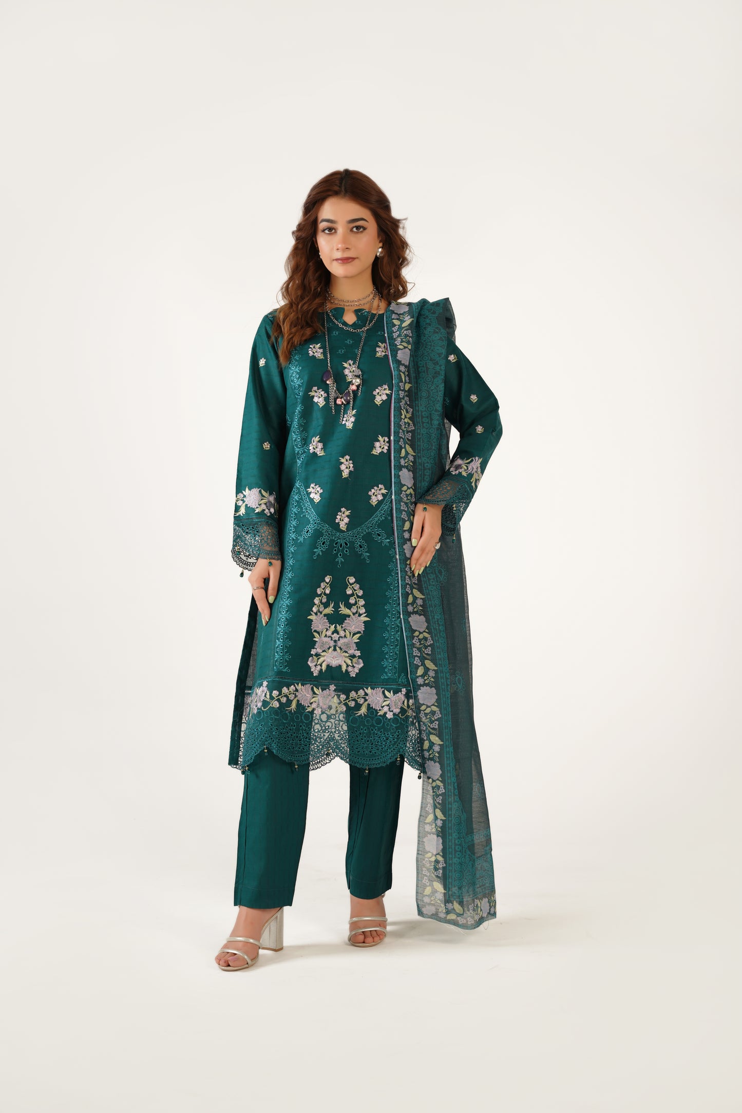 Maria B Fancy Jacquard Cotton Emb 3PC