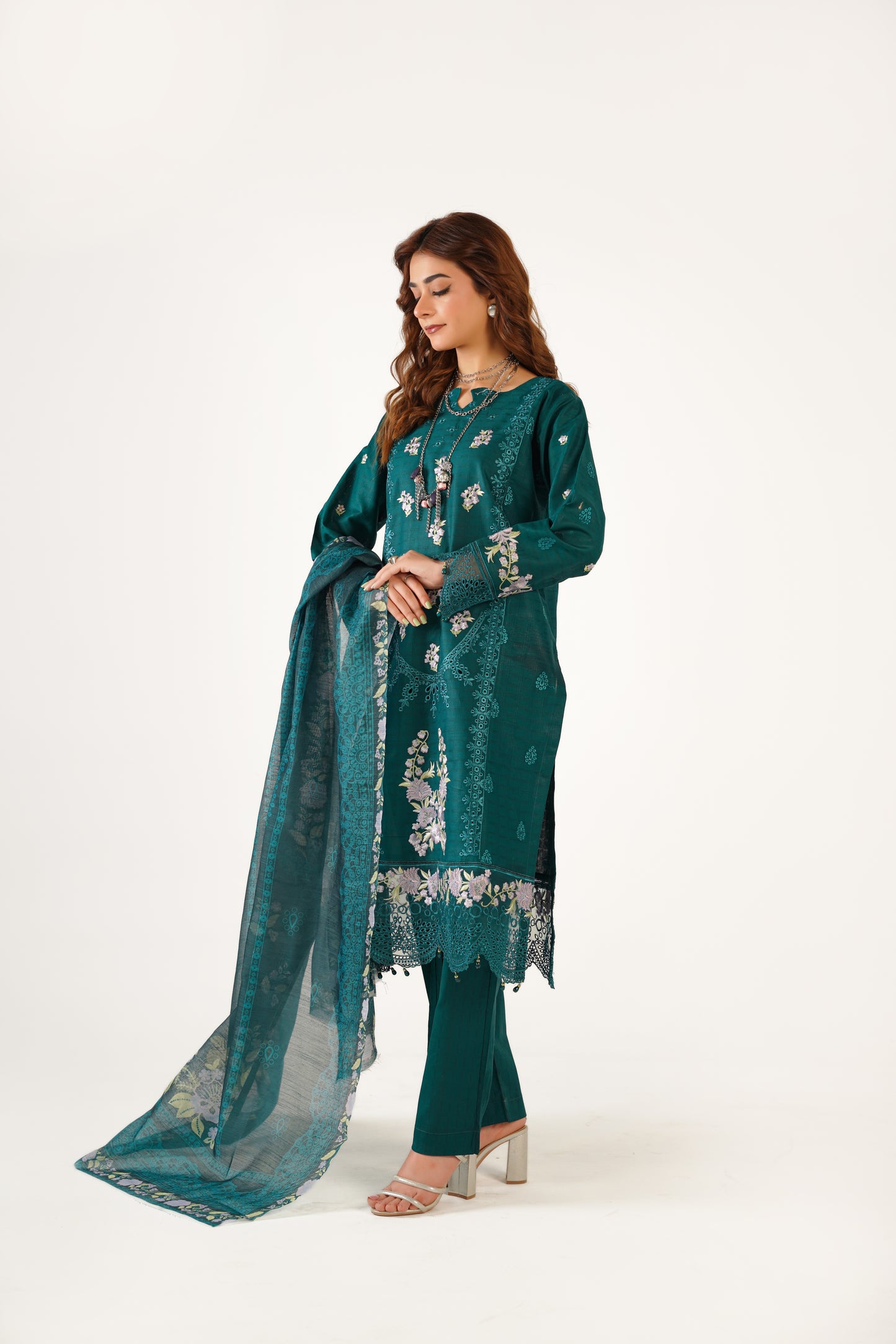 Maria B Fancy Jacquard Cotton Emb 3PC