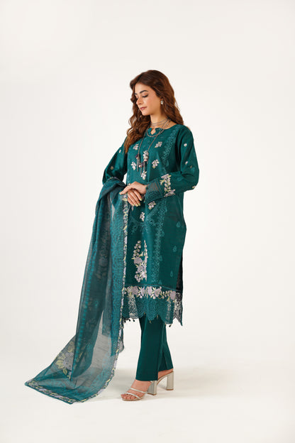 Maria B Fancy Jacquard Cotton Emb 3PC