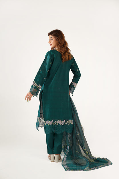 Maria B Fancy Jacquard Cotton Emb 3PC