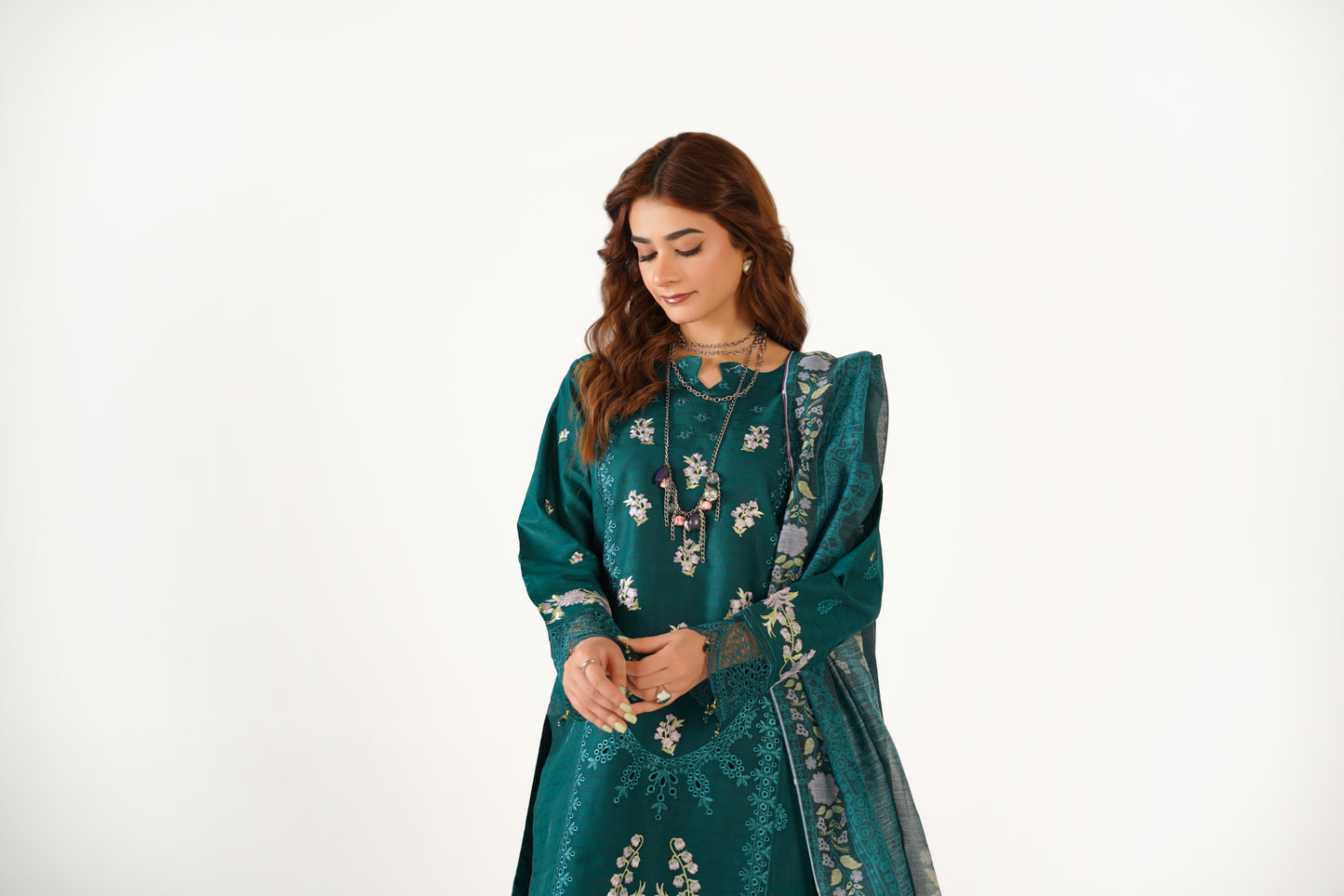 Maria B Fancy Jacquard Cotton Emb 3PC