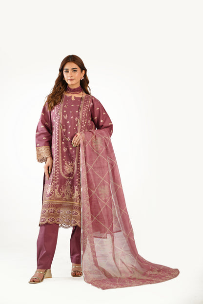 Anaya Noor Fancy Jacquard Cotton Emb-3PC