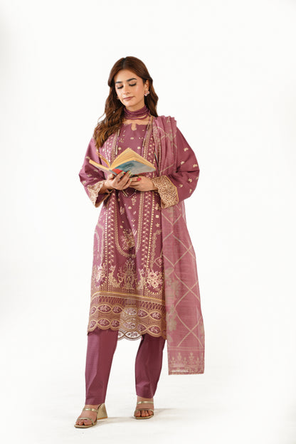 Anaya Noor Fancy Jacquard Cotton Emb-3PC