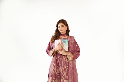 Anaya Noor Fancy Jacquard Cotton Emb-3PC