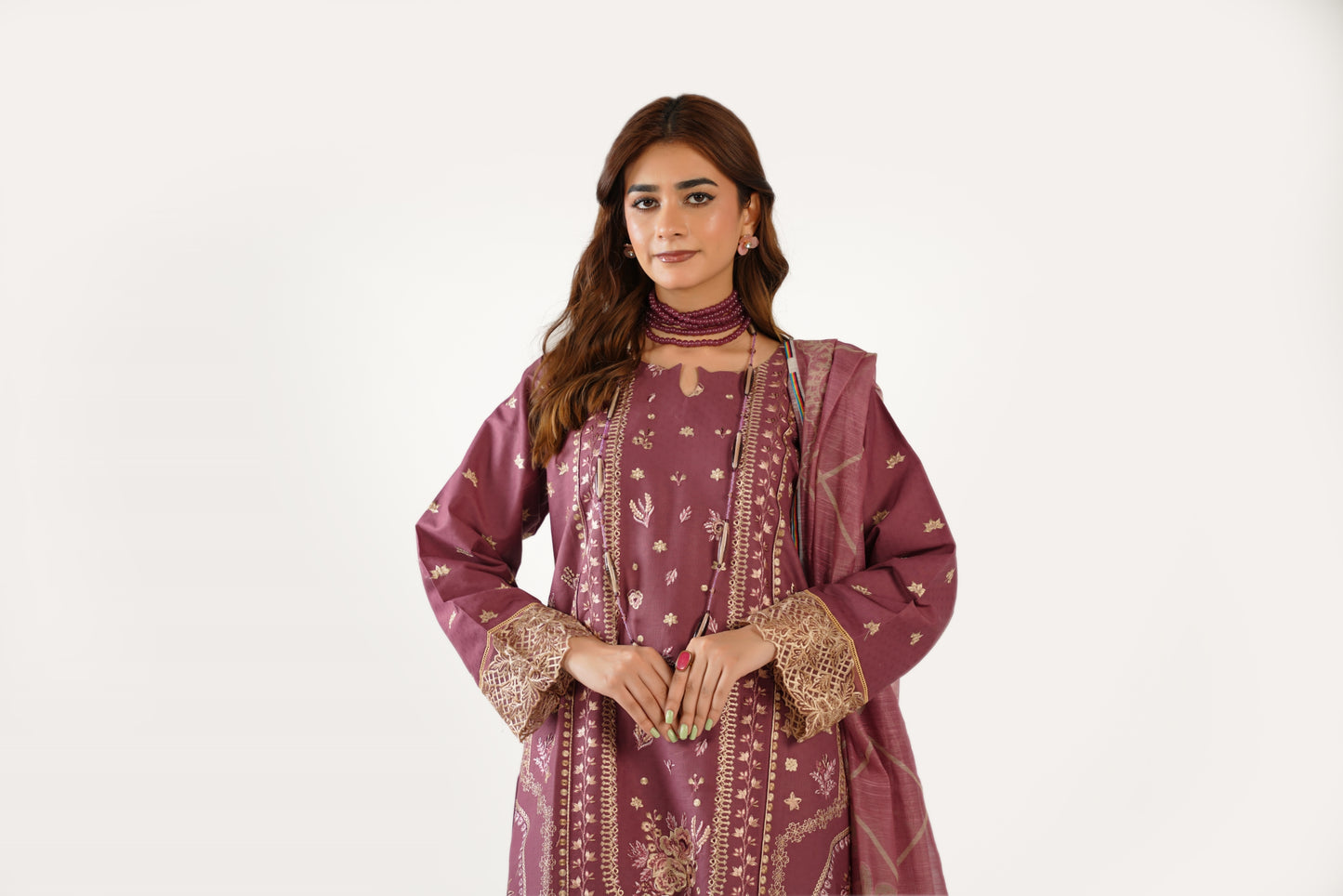 Anaya Noor Fancy Jacquard Cotton Emb-3PC