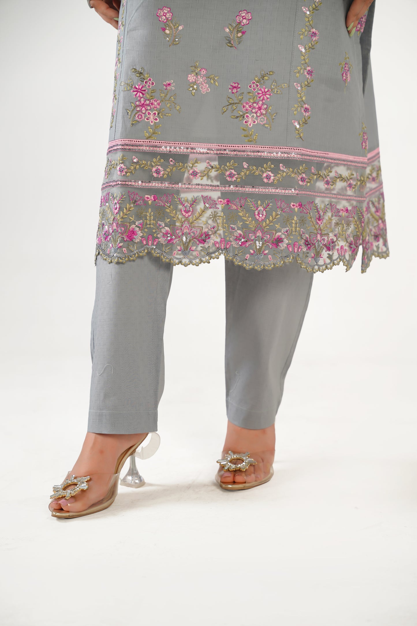 Anaya Noor Fancy Jacquard Cotton Emb 3PC