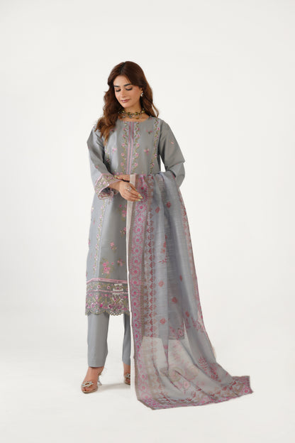 Anaya Noor Fancy Jacquard Cotton Emb 3PC