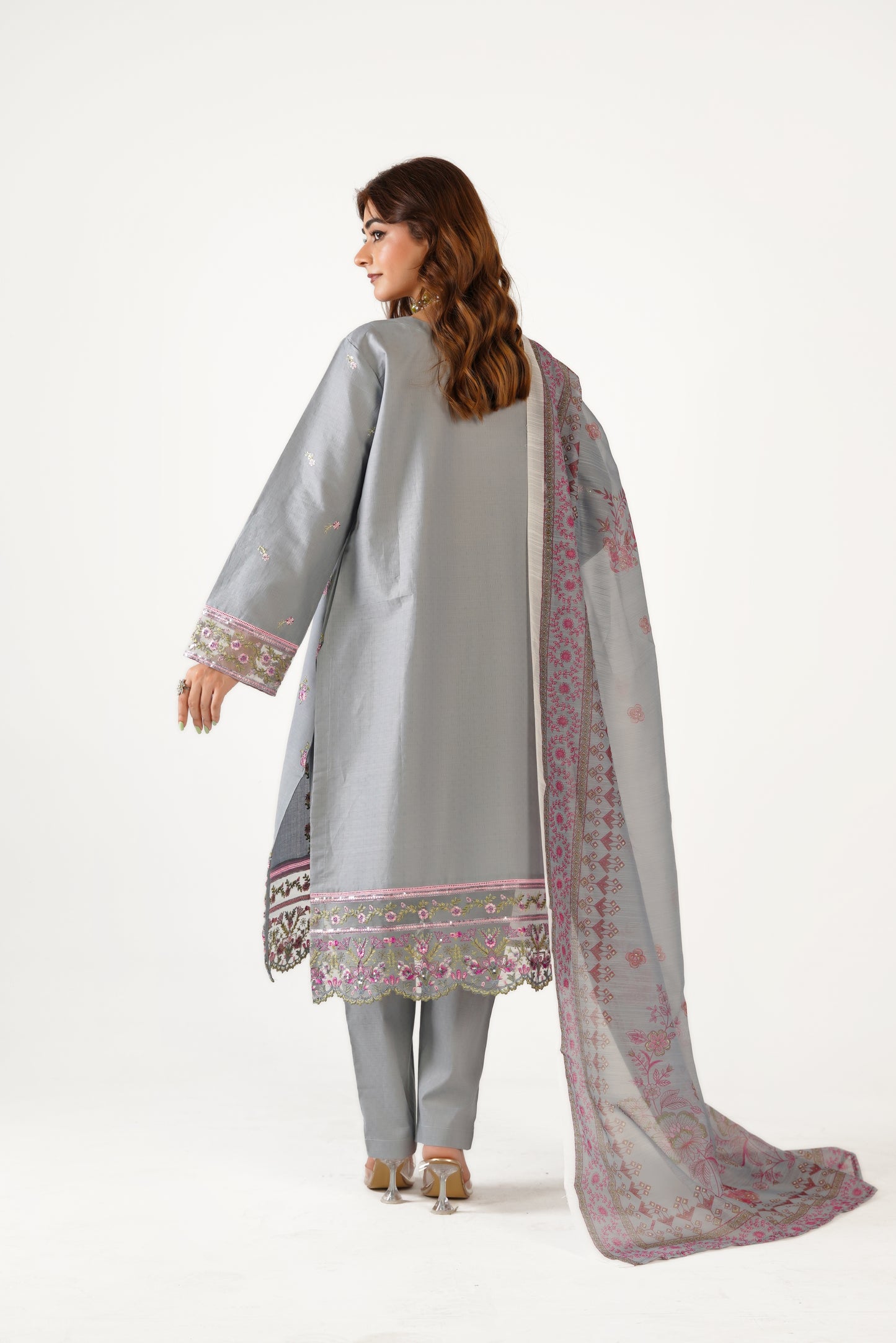 Anaya Noor Fancy Jacquard Cotton Emb 3PC