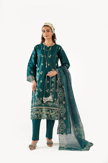 Anaya Noor Fancy Jacquard Cotton Emb 3PC