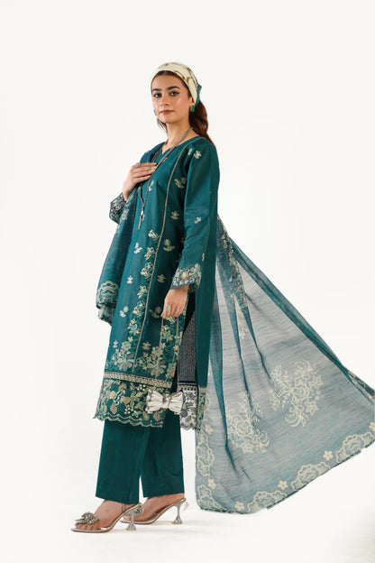 Anaya Noor Fancy Jacquard Cotton Emb 3PC