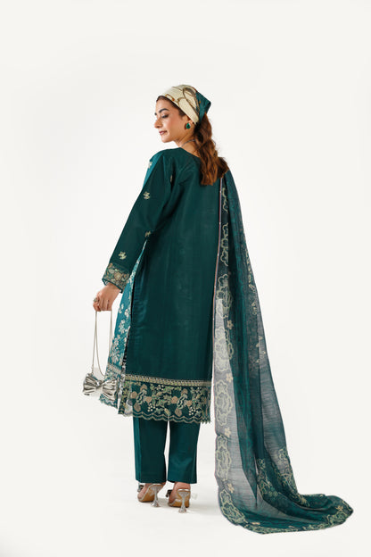 Anaya Noor Fancy Jacquard Cotton Emb 3PC