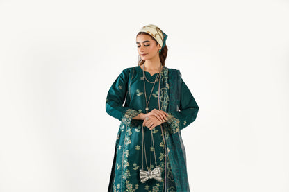 Anaya Noor Fancy Jacquard Cotton Emb 3PC