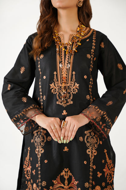 Anaya Noor Fancy Jacquard Cotton Emb 3PC