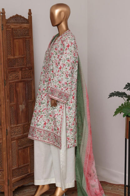 Bin Saeed Bellbottom Printed & Emb Lawn 3PC