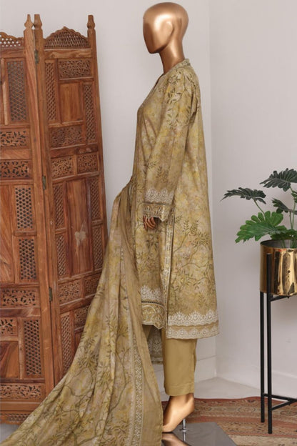 Bin Saeed Bellbottom Printed & Emb Lawn 3PC
