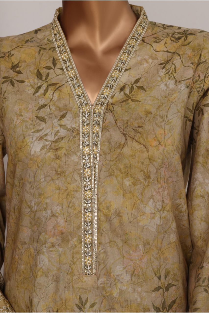 Bin Saeed Bellbottom Printed & Emb Lawn 3PC