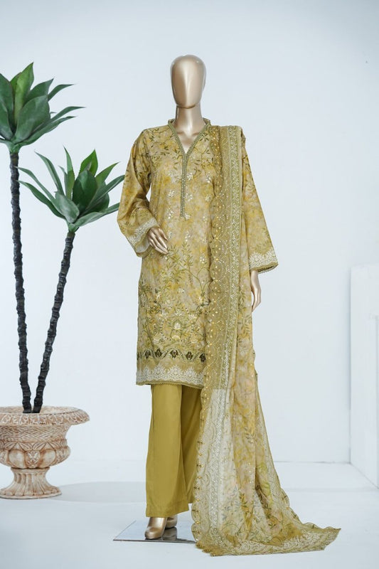 Bin Saeed Laserkari Emb Lawn 3PC