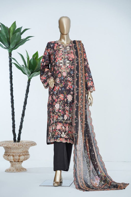 Bin Saeed Laserkari Emb Lawn 3PC