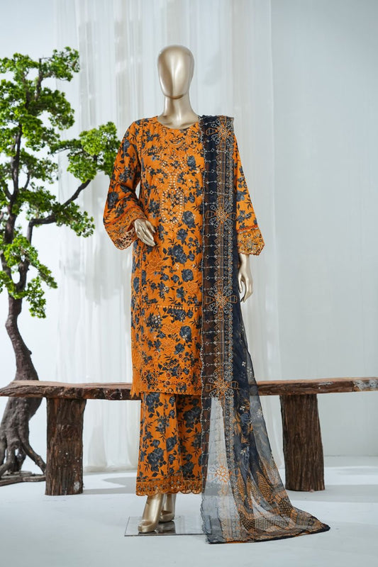 Bin Saeed Laserkari Emb Lawn 3PC