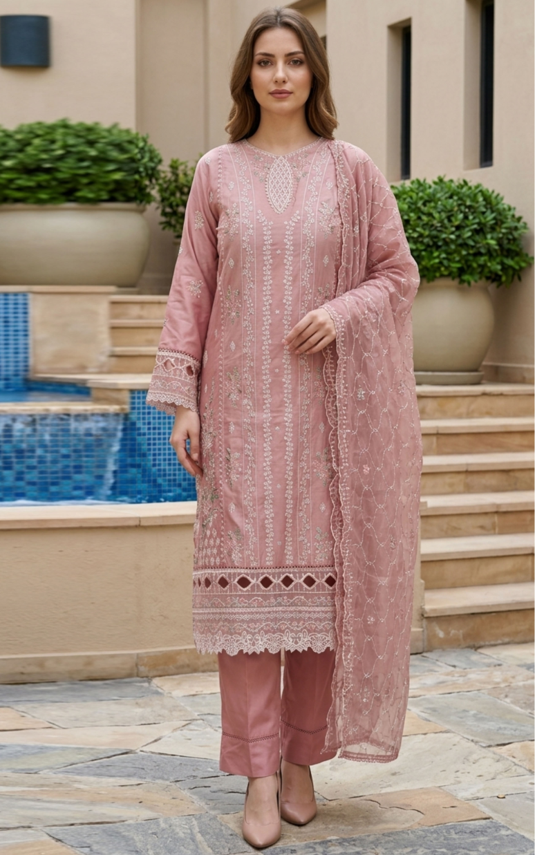 Bin Saeed Premium Embroidered Lawn 3PC