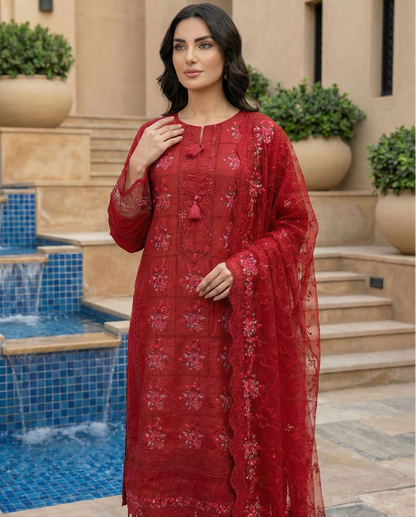 Bin Saeed Premium Embroidered Lawn 3PC