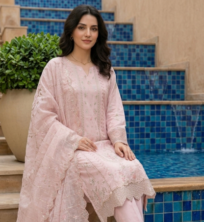 Bin Saeed Premium Embroidered Lawn 3PC