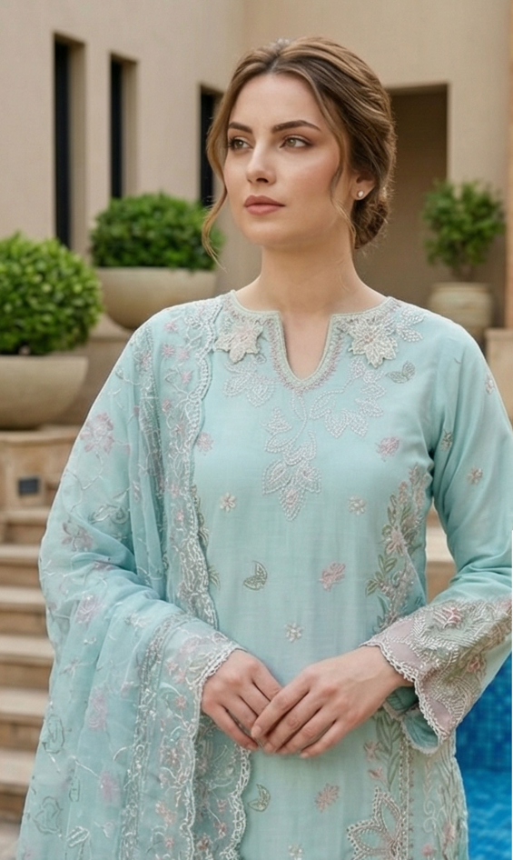 Bin Saeed Premium Embroidered Lawn 3PC