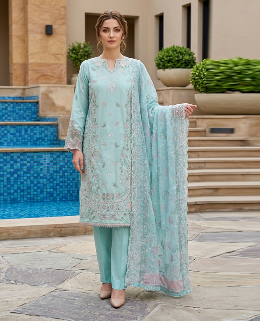 Bin Saeed Premium Embroidered Lawn 3PC