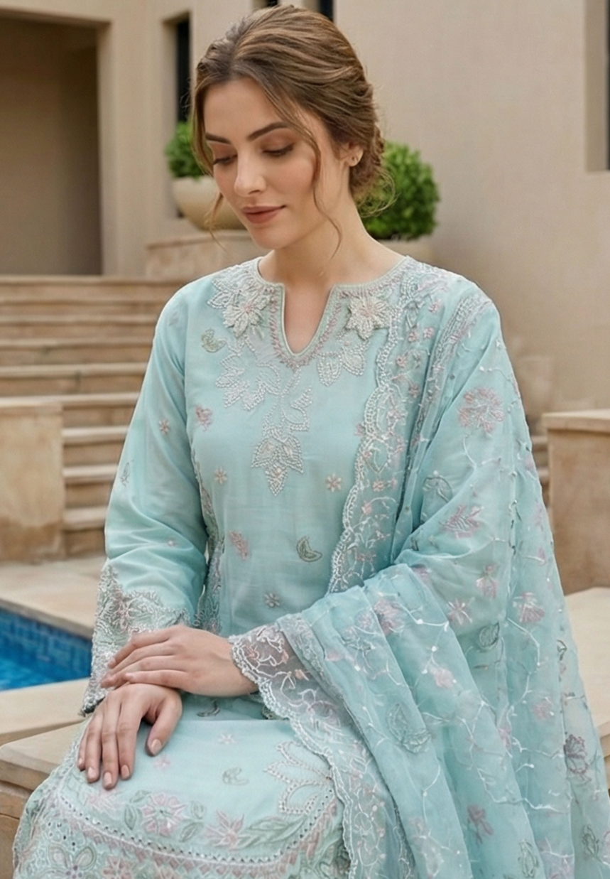 Bin Saeed Premium Embroidered Lawn 3PC