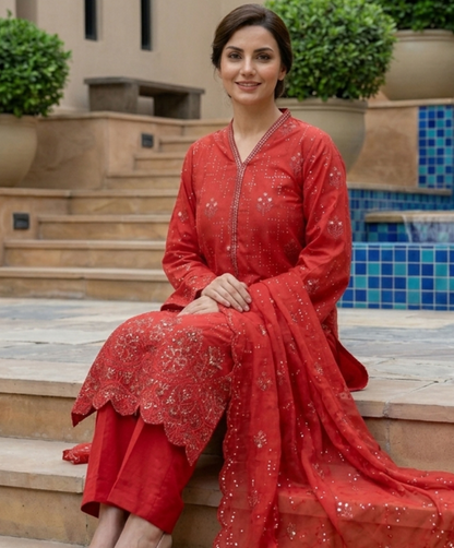 Bin Saeed Premium Embroidered Lawn 3PC