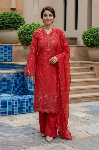 Bin Saeed Premium Embroidered Lawn 3PC