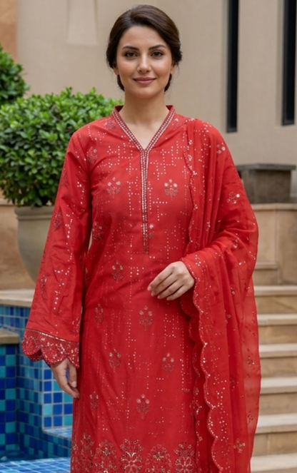 Bin Saeed Premium Embroidered Lawn 3PC
