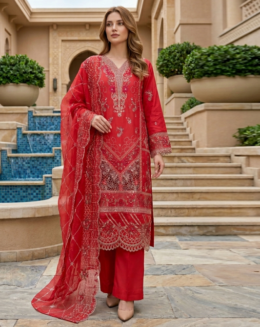 Bin Saeed Premium Embroidered Lawn 3PC