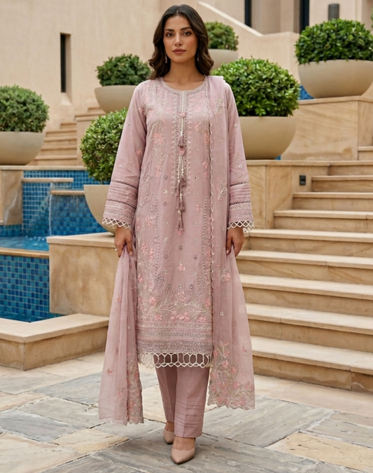 Bin Saeed Premium Embroidered Lawn 3PC