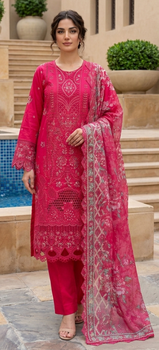 Bin Saeed Premium Embroidered Lawn 3PC