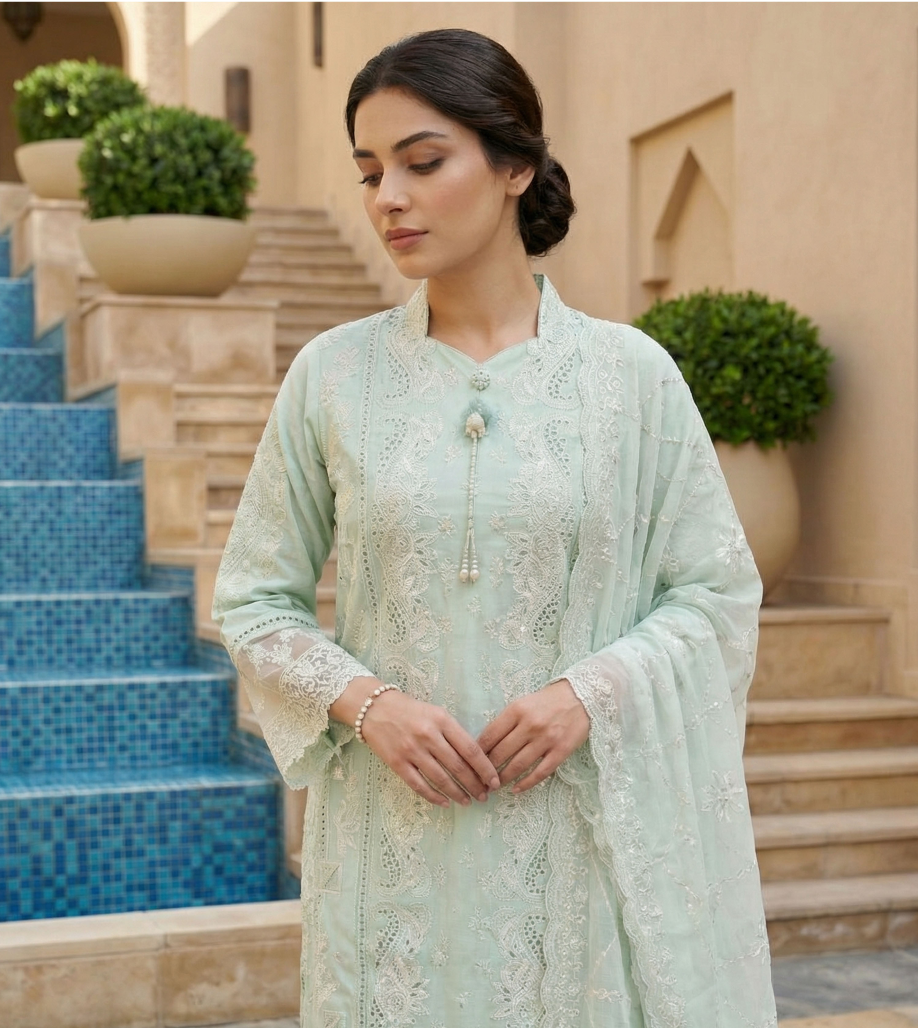 Bin Saeed Premium Embroidered Lawn 3PC